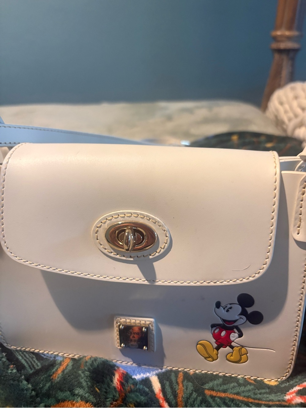 Dooney & Bourke Cream Leather Mickey Mouse Crossbody - Picture 2 of 3